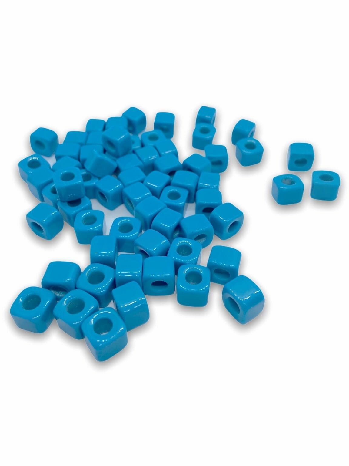Takı Yapımı İçin Kare Boncuk Mavi - Bodrum Boncuğu 5x7mm 20 Adet