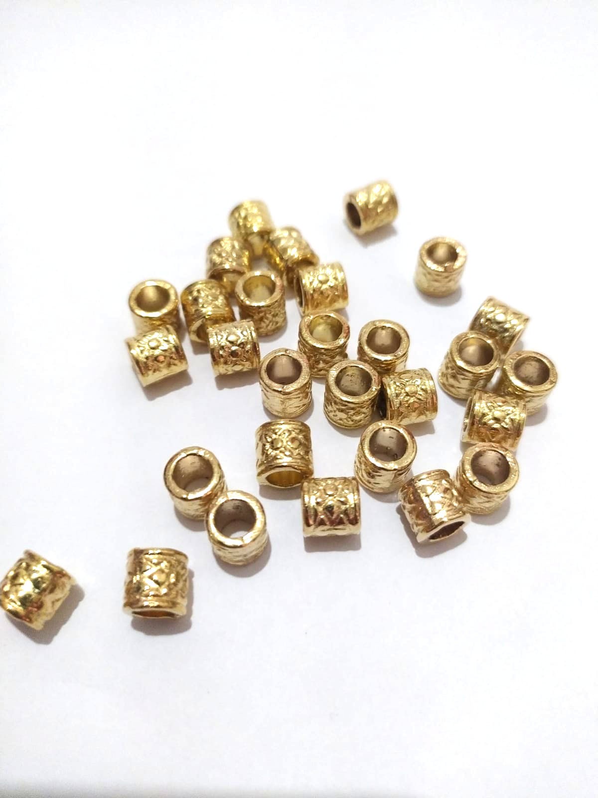 Takı Tespih Yapımı için 20 adet Gold Silindir Halka Boncuk Kolye Bileklik Halhal
