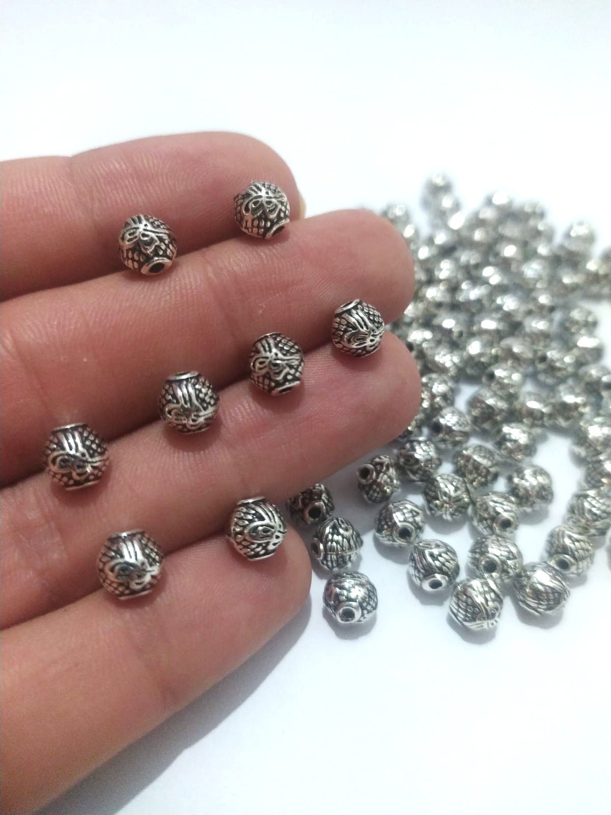 Takı Tespih Yapımı için 5 adet Silver Osmanlı Tuğralı Otantik Aparat Boncuk Kolye Bileklik Halhal Takı Tespih Yapımı için 5 adet Silver Osmanlı Tuğralı Otantik Aparat Boncuk Kolye Bileklik Halhal