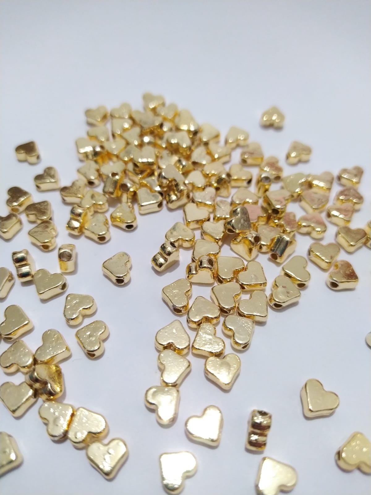Takı Yapımı için 10 Adet Gold Renk Kalp Sevgi Şans Kolye Bileklik Halhal Ucu