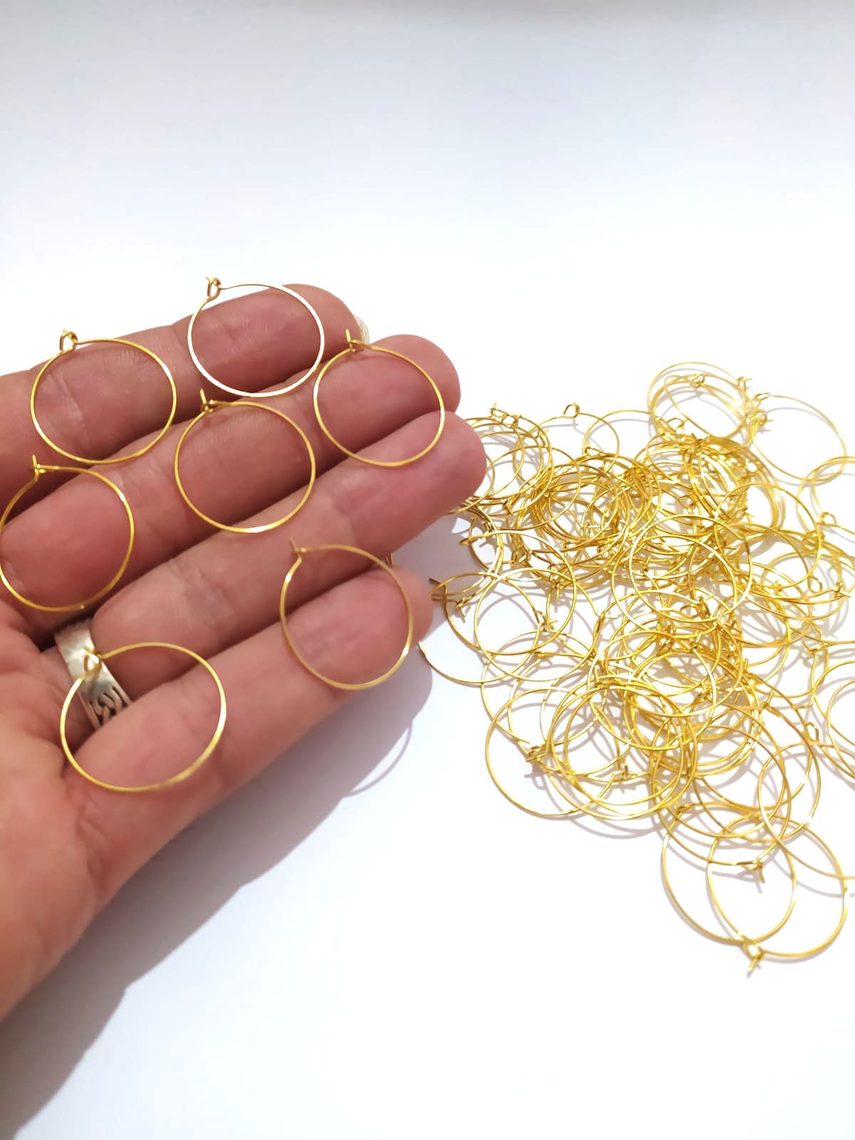 Takı Yapımı İçin Gold Renk Küpe Halkası 10 Adet - 20mm