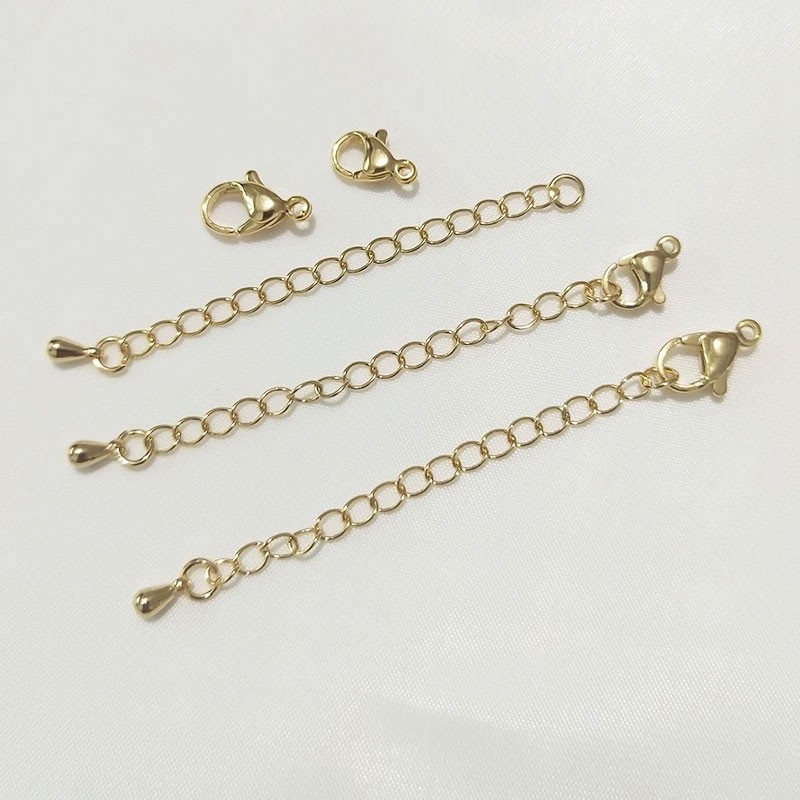 Takı Yapımı İçin Set Halinde, Papağan ve 5cm Kaynaklı Altın Kaplama Uzatma Zinciri ve Uç 10 adet Takı Yapımı İçin Set Halinde, Papağan ve 5cm Kaynaklı Altın Kaplama Uzatma Zinciri ve Uç 10 adet